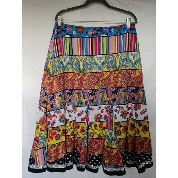 VTG. Skirt Artsy Paint Splash Pattern Skirt Size 12 - Picture 4 of 7